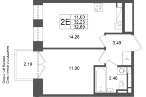 1 ккв № 279 Корп.: 1 , Секция 1.5  в ЖК Аристократ