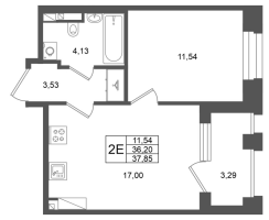 2 ккв (Евро) № 320 Корп.: 1 , Секция 1.6  в ЖК Аристократ