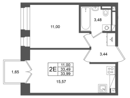 2 ккв (Евро) № 327 Корп.: 1 , Секция 1.6  в ЖК Аристократ