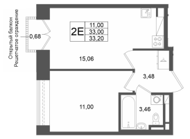 2 ккв (Евро) № 186 Корп.: 1 , Секция 1.4  в ЖК Аристократ
