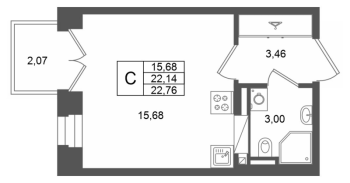 Студия № 426 Корп.: 1 , Секция 1.7  в ЖК Аристократ