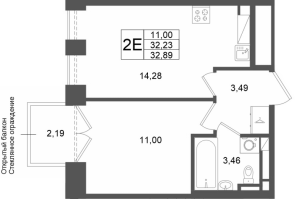 1 ккв № 255 Корп.: 1 , Секция 1.5  в ЖК Аристократ