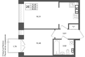 2 ккв (Евро) № 192 Корп.: 3 , Секция 2.4  в ЖК Аристократ
