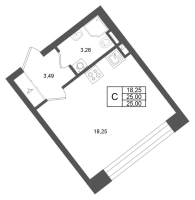 Студия № 6 Корп.: 4 , Секция 1  в ЖК Аристократ