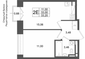 2 ккв (Евро) № 138 Корп.: 1 , Секция 1.4  в ЖК Аристократ