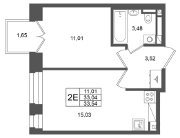 2 ккв (Евро) № 348 Корп.: 1 , Секция 1.6  в ЖК Аристократ