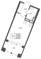 Студия № 65 Корп.: 4 , Секция 1  в ЖК Аристократ