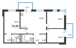 4 ккв (Евро) № 27 Корп.: А , Секция А  в ЖК Арт Парк
