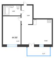 2 ккв (Евро) № 96 Корп.: Б , Секция Б  в ЖК Арт Парк