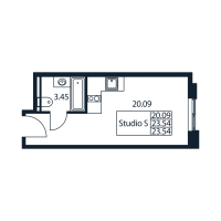 Студия № 1/06/18 Корп.: 1 , Секция 1  в ЖК Арт Плаза