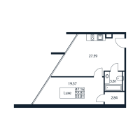 2 ккв (Евро) № 1/07/03 Корп.: 1 , Секция 1  в ЖК Арт Плаза
