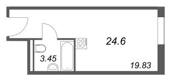 Студия № 1/05/19 Корп.: 1 , Секция 1  в ЖК Арт Плаза