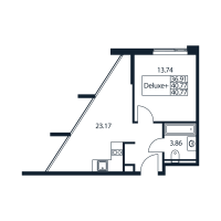 2 ккв (Евро) № 1/05/04 Корп.: 1 , Секция 1  в ЖК Арт Плаза