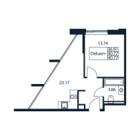 2 ккв (Евро) № 1/08/04 Корп.: 1 , Секция 1  в ЖК Арт Плаза