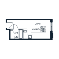 Студия № 1/08/19 Корп.: 1 , Секция 1  в ЖК Арт Плаза