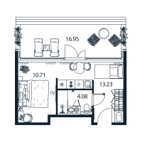 1 ккв № 1/12/10 Корп.: 1 , Секция 1  в ЖК Арт Плаза