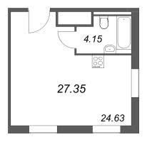 1 ккв № 1/05/16 Корп.: 1 , Секция 1  в ЖК Арт Плаза
