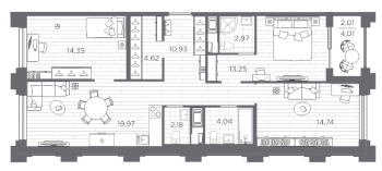 4 ккв (Евро) № 457 Корп.: 4 , Секция 4.3  в ЖК Ассамблея