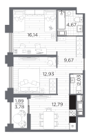 2 ккв № 426 Корп.: 4 , Секция 4.2  в ЖК Ассамблея