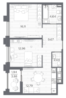 2 ккв № 363 Корп.: 4 , Секция 4.2  в ЖК Ассамблея
