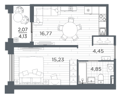 2 ккв (Евро) № 609 Корп.: 5 , Секция 5.2  в ЖК Ассамблея