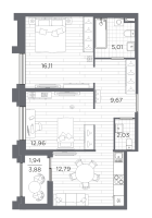 2 ккв № 356 Корп.: 4 , Секция 4.2  в ЖК Ассамблея