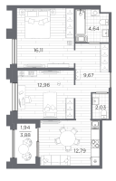 2 ккв № 377 Корп.: 4 , Секция 4.2  в ЖК Ассамблея