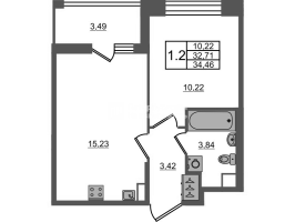 2 ккв (Евро) № 177 Корп.: 4 , Секция 1.3  в ЖК Астра Континенталь