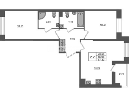 3 ккв (Евро) № 2040 Корп.: 4 , Секция 3.14  в ЖК Астра Континенталь