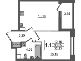 1 ккв № 50 Корп.: 4 , Секция 1.2  в ЖК Астра Континенталь