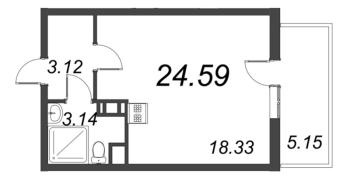 Студия № 297 Корп.: 2 , Секция 2  в ЖК Астра Континенталь