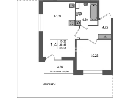 2 ккв (Евро) № 843 Корп.: 4 , Секция 2.3  в ЖК Астра Континенталь