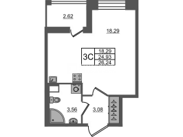 Студия № 175 Корп.: 4 , Секция 1.3  в ЖК Астра Континенталь