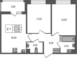 3 ккв (Евро) № 1814 Корп.: 4 , Секция 3.12  в ЖК Астра Континенталь