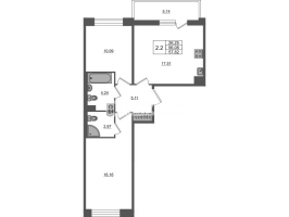 3 ккв (Евро) № 1548 Корп.: 4 , Секция 3.8  в ЖК Астра Континенталь