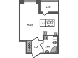 Студия № 176 Корп.: 4 , Секция 1.3  в ЖК Астра Континенталь