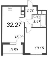 2 ккв (Евро) № 247 Корп.: 2 , Секция 2  в ЖК Астра Континенталь