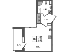 Студия № 353 Корп.: 4 , Секция 1.4  в ЖК Астра Континенталь