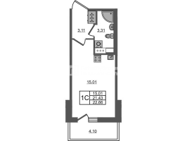 Студия № 196 Корп.: 4 , Секция 1.3  в ЖК Астра Континенталь