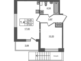 2 ккв (Евро) № 471 Корп.: 4 , Секция 1.6  в ЖК Астра Континенталь