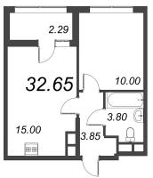 1 ккв № 46 Корп.: 2 , Секция 1  в ЖК Астра Континенталь