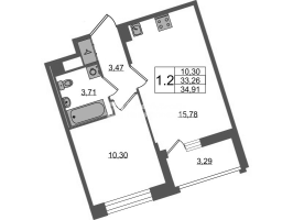2 ккв (Евро) № 1377 Корп.: 4 , Секция 3.5  в ЖК Астра Континенталь