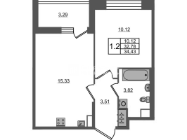 2 ккв (Евро) № 326 Корп.: 4 , Секция 1.4  в ЖК Астра Континенталь