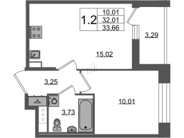 2 ккв (Евро) № 601 Корп.: 4 , Секция 2.1  в ЖК Астра Континенталь