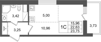 Студия № 51 Корп.: 5.1 , Секция 1.1  в ЖК Астра Континенталь
