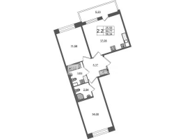 3 ккв (Евро) № 1354 Корп.: 4 , Секция 3.4  в ЖК Астра Континенталь