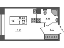 Студия № 1606 Корп.: 4 , Секция 3.9  в ЖК Астра Континенталь