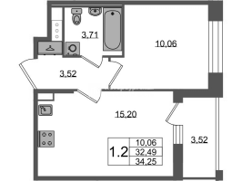 2 ккв (Евро) № 749 Корп.: 4 , Секция 2.2  в ЖК Астра Континенталь