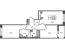 2 ккв № 441 Корп.: 4 , Секция 1.5  в ЖК Астра Континенталь
