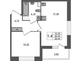 2 ккв (Евро) № 886 Корп.: 4 , Секция 2.3  в ЖК Астра Континенталь